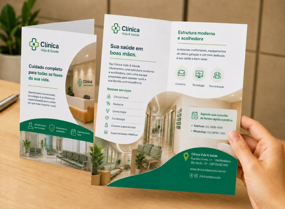 Folders para clínicas e hospitais