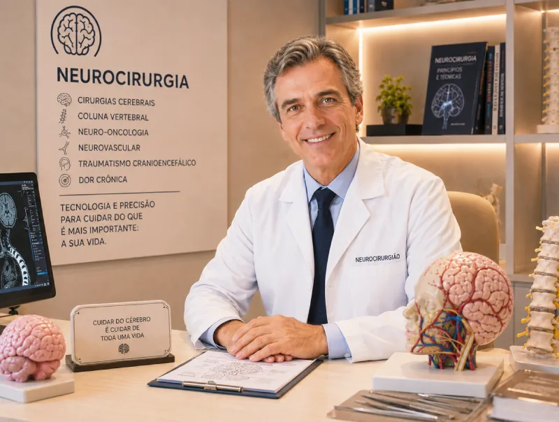 Neurocirurgião analisando imagens de ressonância magnética