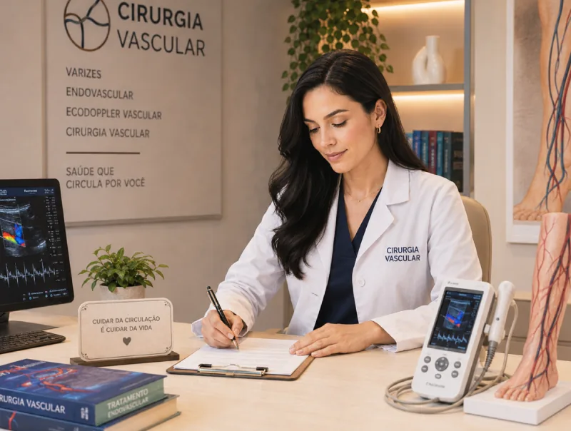 Cirurgião vascular em procedimento especializado
